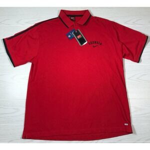 Vintage Nike Georgia Bulldogs Polo Shirt Men XXL Red Dri-Fit Breathable Y2K 2006